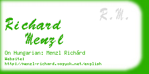 richard menzl business card