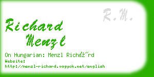 richard menzl business card